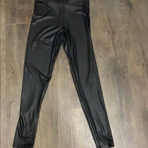Black pleather leggings